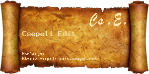 Csepeli Edit névjegykártya